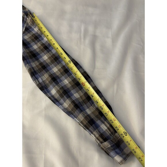 MASSIMO DUTTI 100% Linen Long Sleeve Button Up Shirt Men’s XL Blue Checkered - Picture 9 of 10